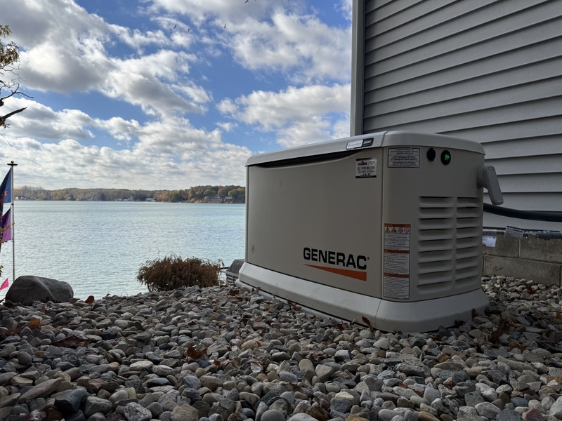 Home protected by a standby generator
